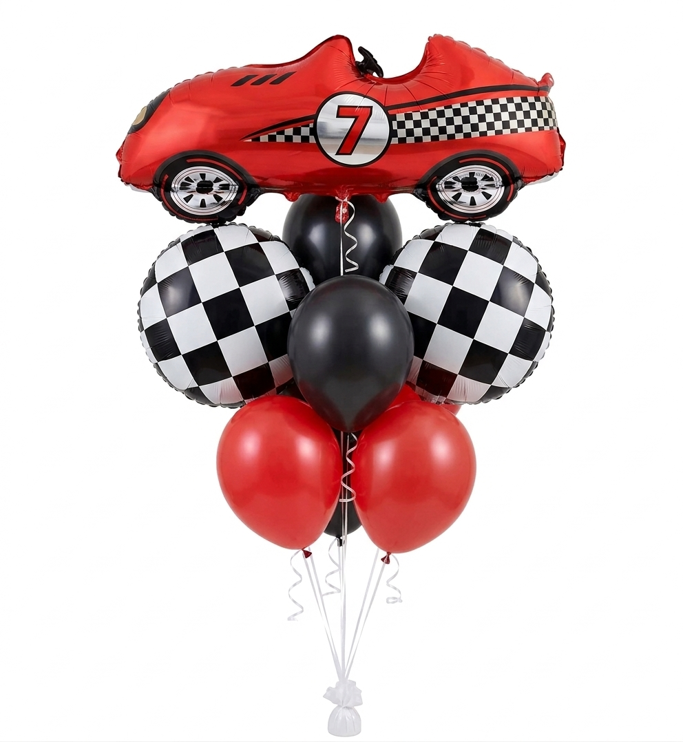 Race Car Birthday Balloon Bouquet