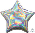 18 inch iridescent silver star foil balloon