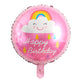 Happy Birthday Rainbow Cloud Foil Balloon – 18 Inches