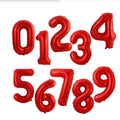 Red Number Balloons Set
