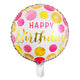 Happy Birthday Pink and Gold Balloon - 18 inchs