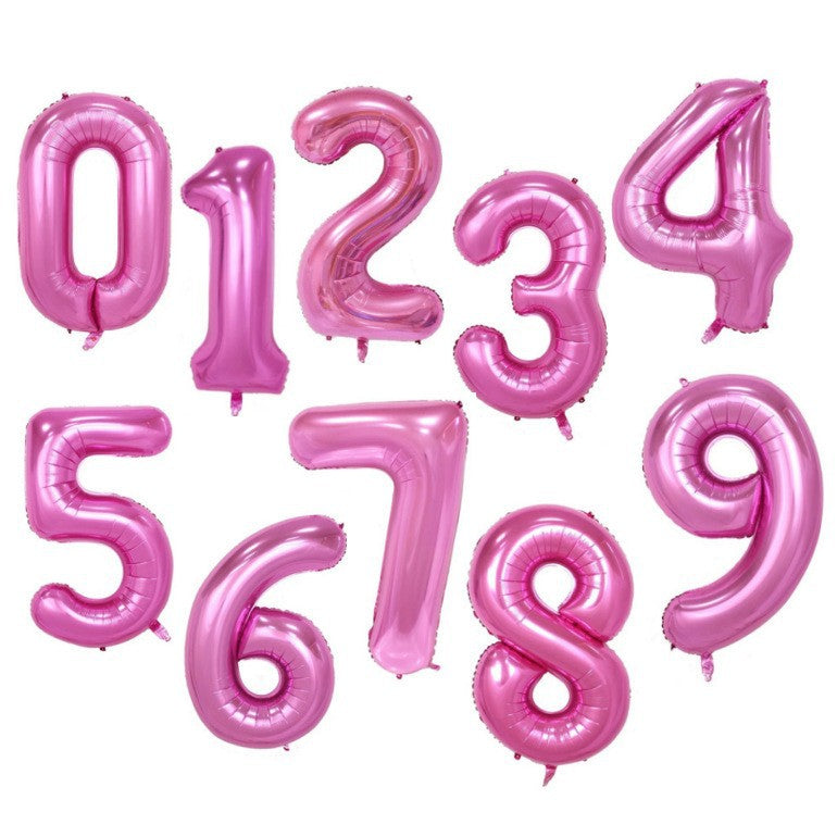 Pink Number Balloons Set