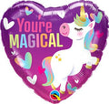 "You're Magical" Unicorn Heart Foil Balloon 18 Inch