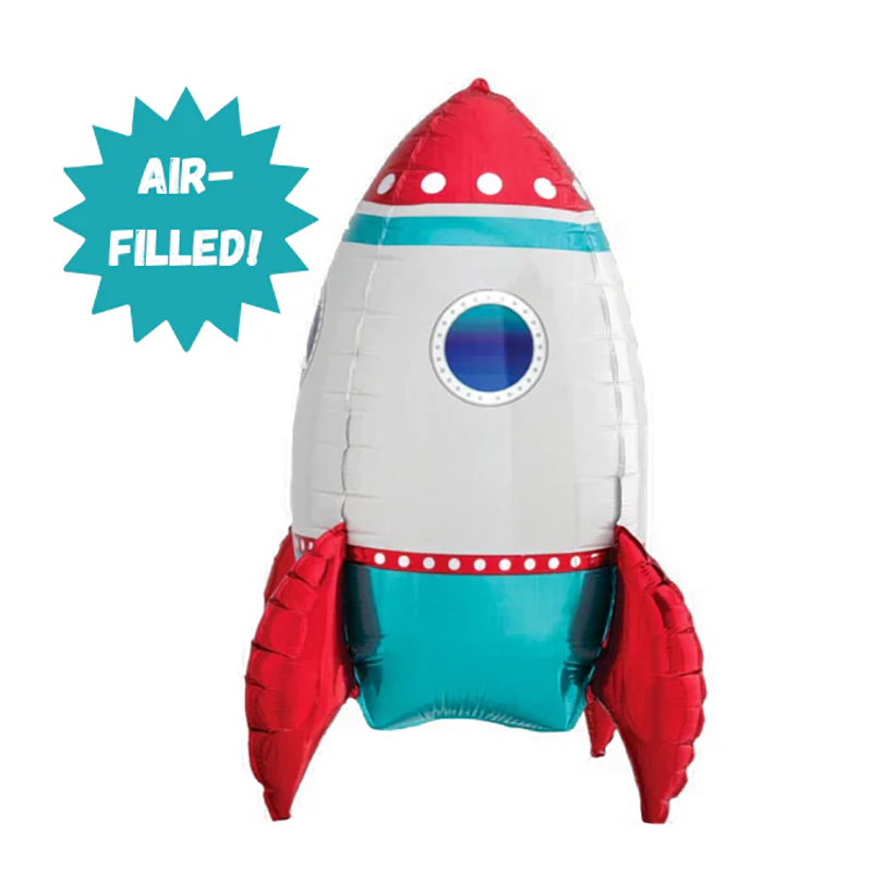 Air-filled Rocket Ship Foil Balloon – 21 Inches