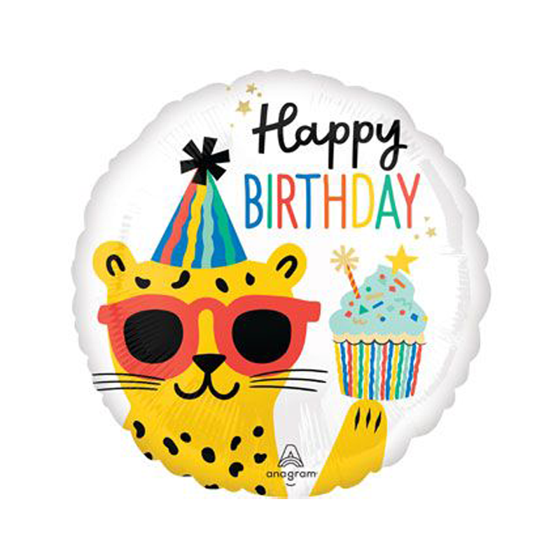 Cheetah Happy Birthday Foil Balloon – 18 Inches