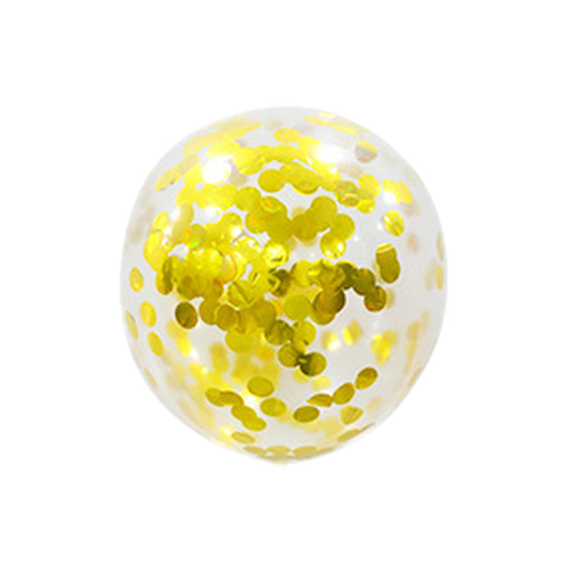 12-inch clear latex balloon with gold confetti