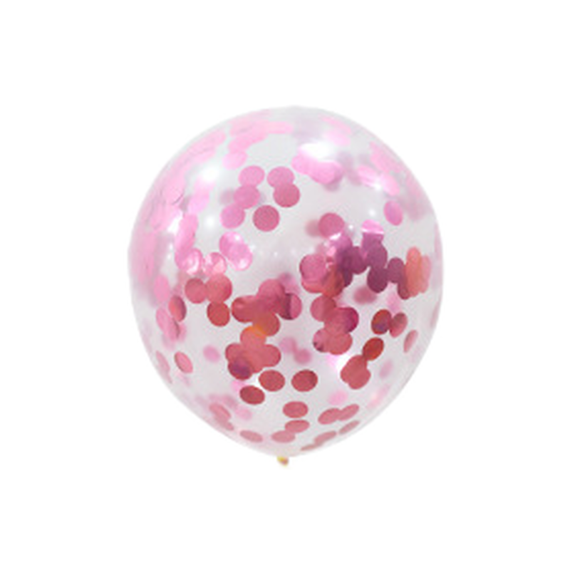 12-inch clear latex balloon with pink confetti