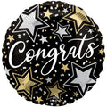 Congrats Black & Gold Star Balloon