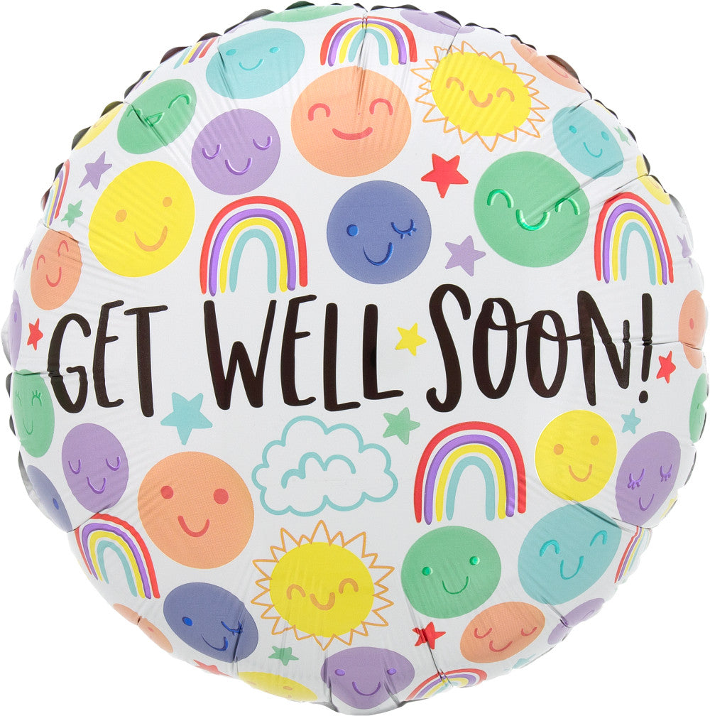 Get Well Soon Rainbow & Sunshine Balloon