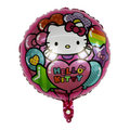 Hello Kitty round foil balloon, 18 inches, with pink heart and party balloons
