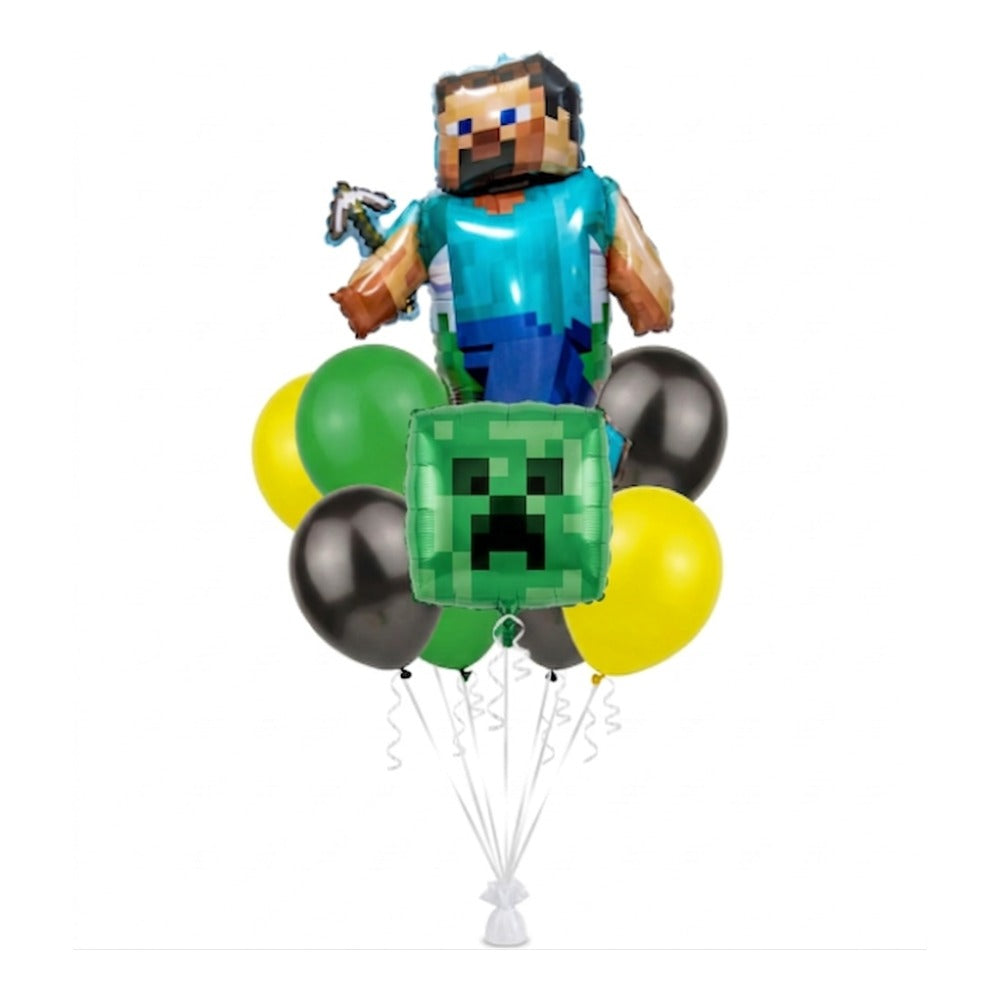 Minecraft birthday balloon bouquet