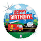 Fire Truck & Police Car Happy Birthday Balloon – 18 Inches