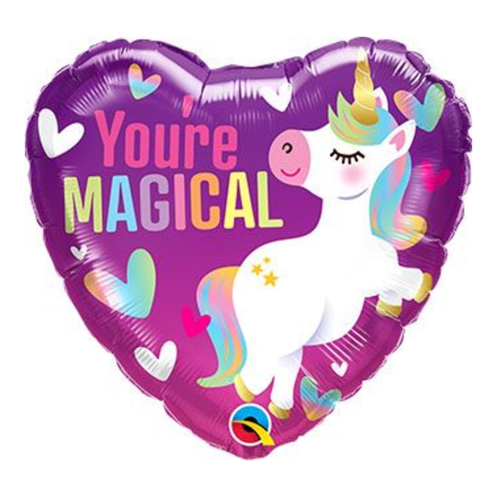 18-inch You're Magical unicorn heart foil balloon