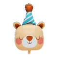 Party Animal Bear foil balloon in a party hat