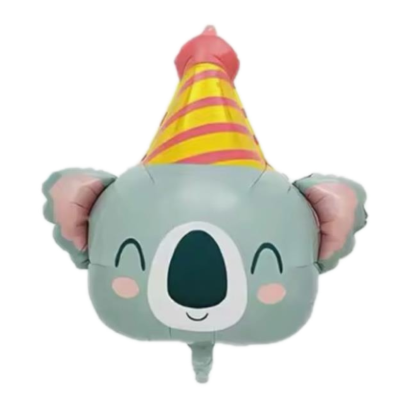Party Animal Koala foil balloon in a party hat