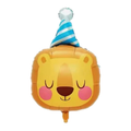 Party Animal Lion foil balloon in a party hat