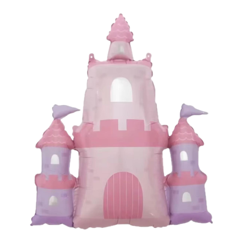 Pink princess castle foil balloon, 27 inches